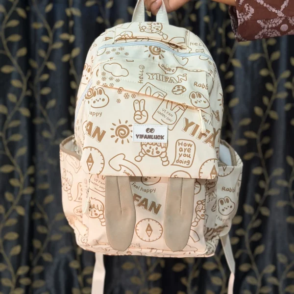 One-Shoulder School Bag Khaki
