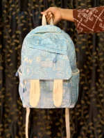 One-Shoulder School Bag Blue