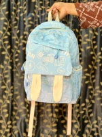 One-Shoulder School Bag Blue - Image 5