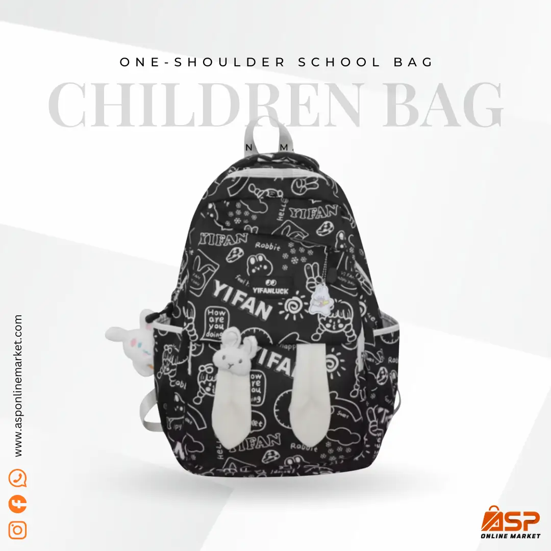 One-Shoulder School Bag Black One-Shoulder School Bag Black - Image 1