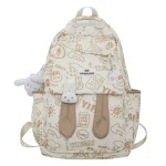 One-Shoulder School Bag Khaki - Image 2