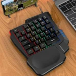 Single Handed RGB Gaming Keyboard with Integrated Palm Rest