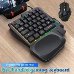 Single Handed RGB Gaming Keyboard with Integrated Palm Rest - Image 3