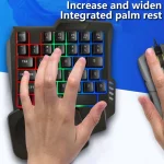 Single Handed RGB Gaming Keyboard with Integrated Palm Rest - Image 6