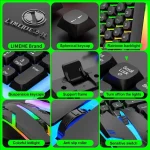 GTX350 Combo Colorful RGB LED Backlit USB Wired Gaming Keyboard and Mouse Combo - White - Image 5