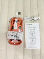 FMOUSE Transparent Crystal 2.4G + Bluetooth Magnetic Wireless Mouse – Orange