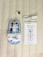 FMOUSE Transparent Crystal 2.4G + Bluetooth Magnetic Wireless Mouse – Blue