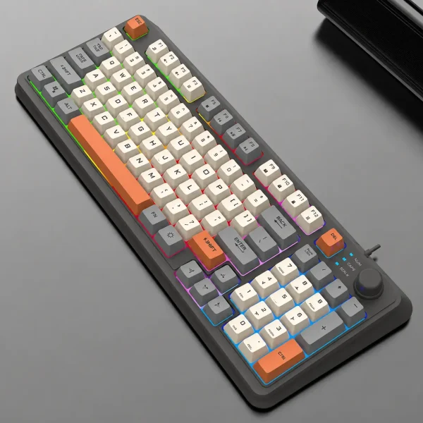 K82 USB Wired Gaming RGB Keyboard With Number Pad 94 Keys - SHIMMER